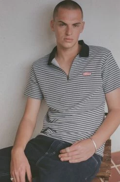 Thrills Co. Warp Zone Polo - Grey Marle Tees & Tank Tops