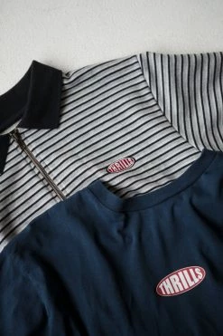 Thrills Co. Warp Zone Polo - Grey Marle Tees & Tank Tops