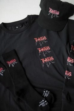 Thrills Co. Shocker Merch Fit Long Sleeve Tee - Washed Black Tees & Tank Tops