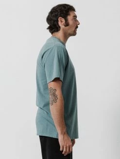 Thrills Co. Natural Daisy Merch Fit Tee - Cedar Green New Arrivals