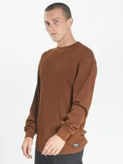 Thrills Co. OPS Waffle Long Sleeve - Tobacco Tees & Tank Tops