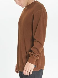 Thrills Co. OPS Waffle Long Sleeve - Tobacco Tees & Tank Tops