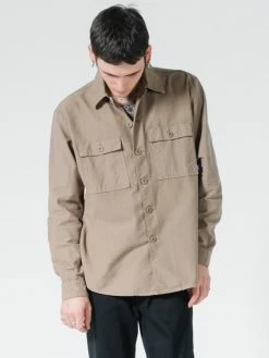 Thrills Co. Liste Oversize Long Sleeve Shirt - Desert