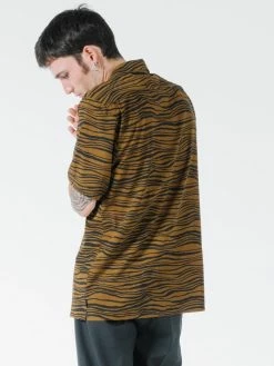 Thrills Co. Disrupted Paradise Bowling Shirt - Palm Bronze