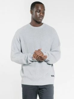 Thrills Co. Sweaters & Fleece Liste Rib Crew Knit - Grey Marle