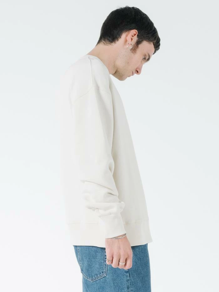 Thrills Co. Tonal Stacked Thrills Company Slouch Fit Crew - Unbleached 5 Thrills Co. Tonal Stacked Thrills Company Slouch Fit Crew - Unbleached