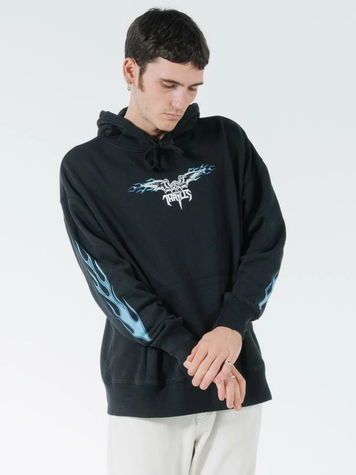 Thrills Co. Gateway Slouch Pull On Hood - Black Sweaters & Fleece 3 Thrills Co. Gateway Slouch Pull On Hood - Black Sweaters & Fleece