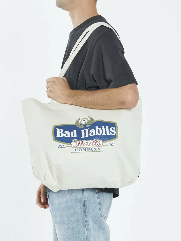 Thrills Co. Bad Habits Tote Bag - Dirty White 3 Thrills Co. Bad Habits Tote Bag - Dirty White