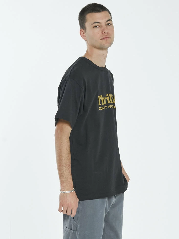 Thrills Co. Thrills Workwear Box Fit Tee - Black 5 Thrills Co. Thrills Workwear Box Fit Tee - Black