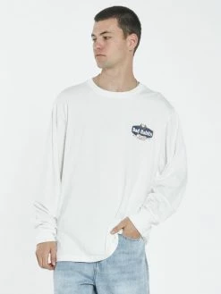 Thrills Co. Bad Habits Die Hard Merch Fit Long Sleeve Tee - Dirty White Tees & Tank Tops