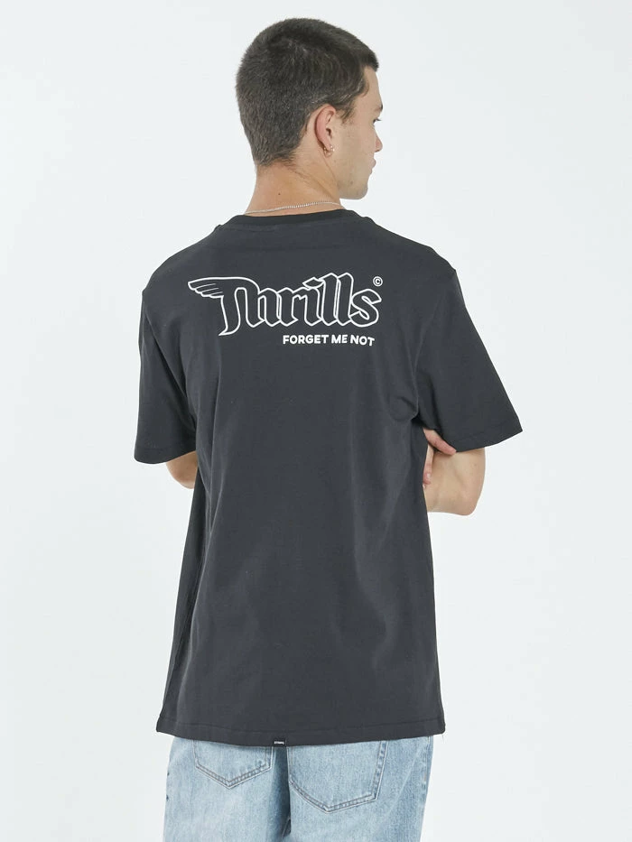 Thrills Co. Forget Me Not Merch Fit Tee - Washed Black 4 Thrills Co. Forget Me Not Merch Fit Tee - Washed Black