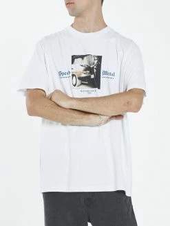 Thrills Co. Speed Metal Merch Fit Tee - White Tees & Tank Tops