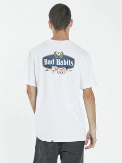 Thrills Co. Bad Habits Die Hard Merch Fit Tee - Dirty White Tees & Tank Tops