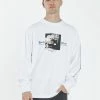 Thrills Co. Speed Metal Merch Fit Long Sleeve Tee - White Tees & Tank Tops