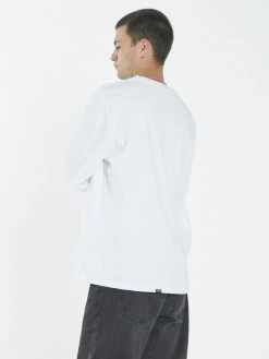 Thrills Co. Speed Metal Merch Fit Long Sleeve Tee - White Tees & Tank Tops