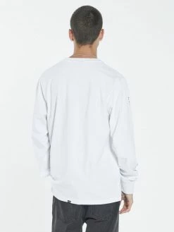 Thrills Co. Speed Metal Merch Fit Long Sleeve Tee - White Tees & Tank Tops