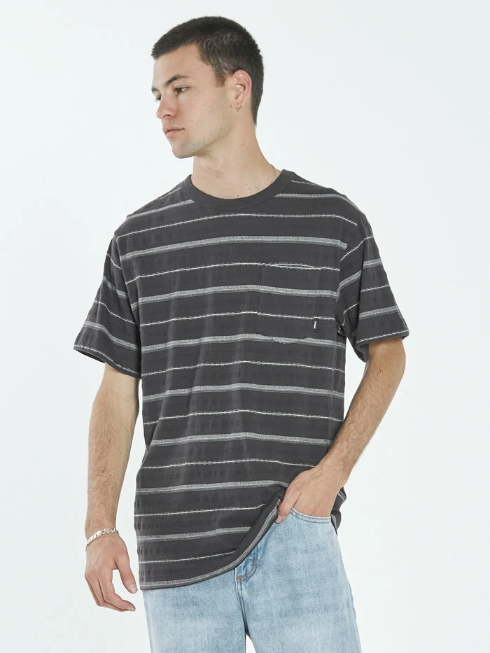Thrills Co. Tees & Tank Tops Minimal Thrills Stripe Merch Fit Pocket Tee - Postal Brown 3 Thrills Co. Tees & Tank Tops Minimal Thrills Stripe Merch Fit Pocket Tee - Postal Brown