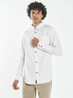 Thrills Co. New Arrivals Hemp Minimal Thrills Oversized Long Sleeve Shirt - Dirty White
