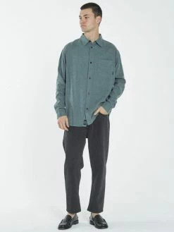Thrills Co. Hemp Minimal Thrills Oversized Long Sleeve Shirt - Vintage Teal