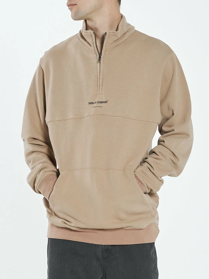 Thrills Co. Thrills Stamp 3/4 Zip Fleece - Sand 3 Thrills Co. Thrills Stamp 3/4 Zip Fleece - Sand