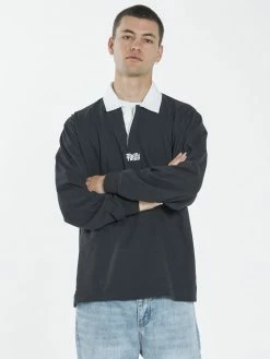 Thrills Co. Infinite Thrills Rugby Polo - Washed Black Tees & Tank Tops