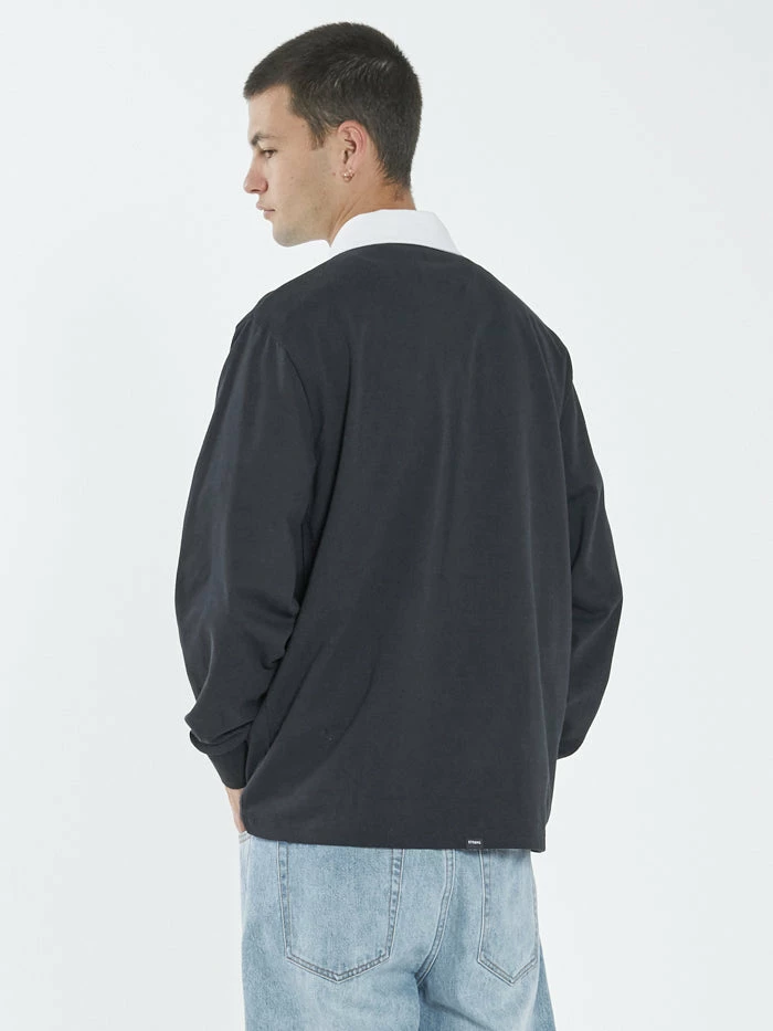 Thrills Co. Infinite Thrills Rugby Polo - Washed Black Tees & Tank Tops 6 Thrills Co. Infinite Thrills Rugby Polo - Washed Black Tees & Tank Tops