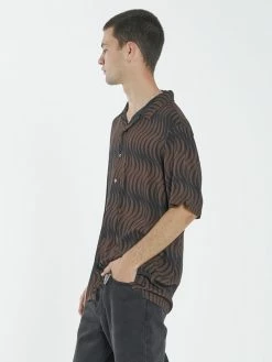 Thrills Co. Paradise On Repeat Bowling Shirt - Washed Cocoa