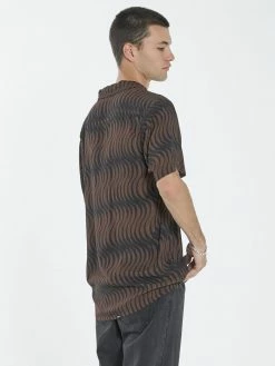 Thrills Co. Paradise On Repeat Bowling Shirt - Washed Cocoa