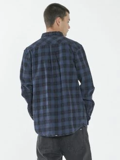 Thrills Co. Shirts Liste Long Sleeve Flannel Shirt - Navy