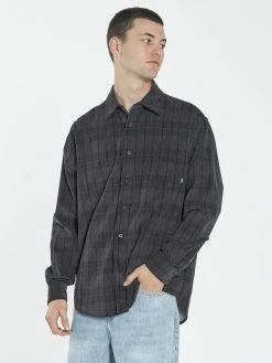 Thrills Co. Napier Cord Long Sleeve Shirt - Black Shirts