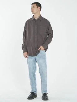 Thrills Co. Shirts Ops Oversized Long Sleeve Flannel Shirt - Plum