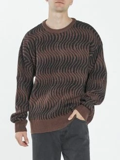 Thrills Co. Paradise On Repeat Crew Knit - Washed Cocoa Sweaters & Fleece