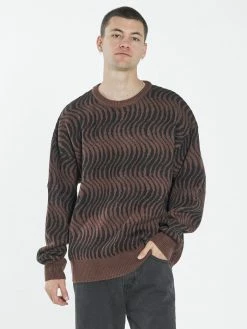 Thrills Co. Paradise On Repeat Crew Knit - Washed Cocoa Sweaters & Fleece