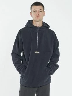 Thrills Co. Euphoria Polar Fleece Slouch Pull On Hood - Dark Navy Sweaters & Fleece
