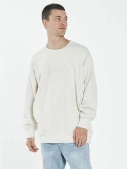 Thrills Co. Paradise Crest Slouch Crew Neck Fleece - Unbleached Sweaters & Fleece