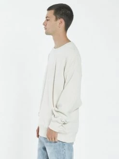 Thrills Co. Paradise Crest Slouch Crew Neck Fleece - Unbleached Sweaters & Fleece