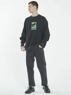 Thrills Co. Chaos Oversize Raglan Crew - Black