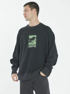 Thrills Co. Chaos Oversize Raglan Crew - Black