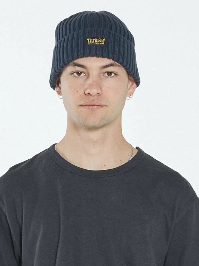 Thrills Co. Accessories Thrills Union Beanie - True Navy 3 Thrills Co. Accessories Thrills Union Beanie - True Navy