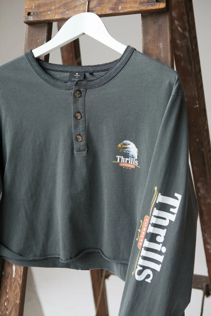 Thrills Co. Roadhouse Henley LS Merch Tee - Merch Black 8 Thrills Co. Roadhouse Henley LS Merch Tee - Merch Black
