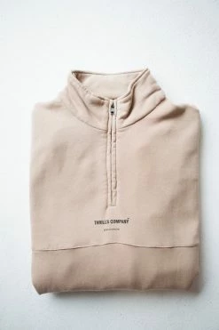 Thrills Co. Thrills Stamp 3/4 Zip Fleece - Sand 9 Thrills Co. Thrills Stamp 3/4 Zip Fleece - Sand