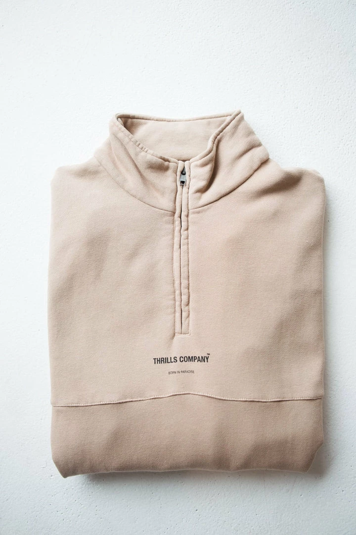 Thrills Co. Thrills Stamp 3/4 Zip Fleece - Sand 6 Thrills Co. Thrills Stamp 3/4 Zip Fleece - Sand