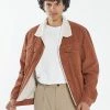 Thrills Co. New Arrivals Sherpa Wanderer Cord Denim Jacket - Coffee