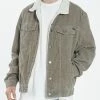 Thrills Co. Sherpa Wanderer Corduroy Denim Jacket - Pewter Jackets