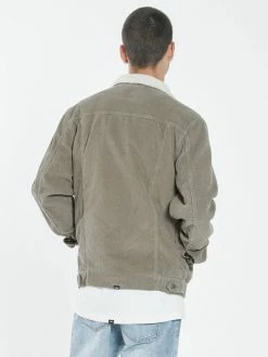 Thrills Co. Sherpa Wanderer Corduroy Denim Jacket - Pewter Jackets