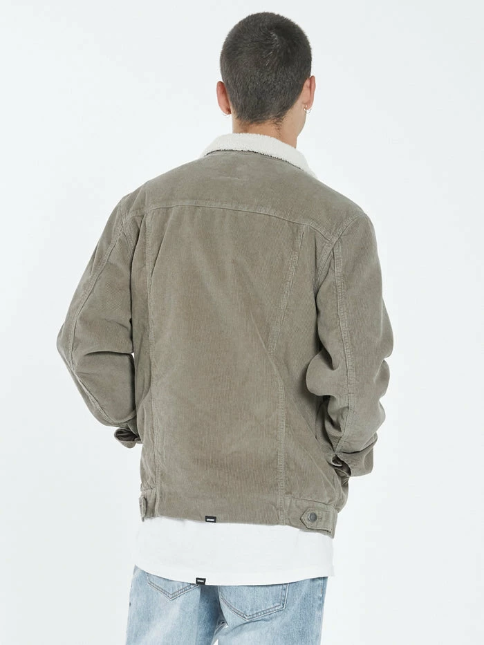 Thrills Co. Sherpa Wanderer Corduroy Denim Jacket - Pewter Jackets 4 Thrills Co. Sherpa Wanderer Corduroy Denim Jacket - Pewter Jackets