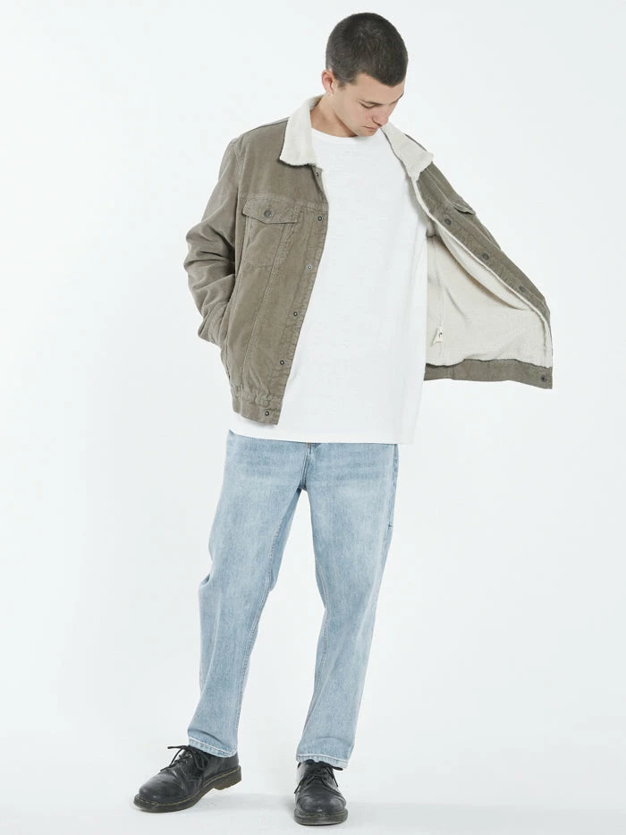 Thrills Co. Sherpa Wanderer Corduroy Denim Jacket - Pewter Jackets 5 Thrills Co. Sherpa Wanderer Corduroy Denim Jacket - Pewter Jackets