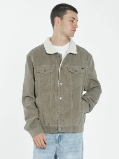 Thrills Co. Sherpa Wanderer Corduroy Denim Jacket - Pewter Jackets 11 Thrills Co. Sherpa Wanderer Corduroy Denim Jacket - Pewter Jackets