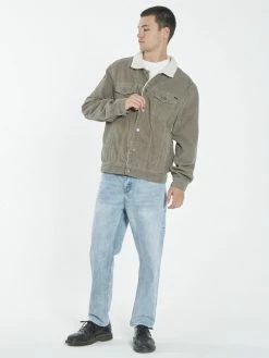 Thrills Co. Sherpa Wanderer Corduroy Denim Jacket - Pewter Jackets 12 Thrills Co. Sherpa Wanderer Corduroy Denim Jacket - Pewter Jackets