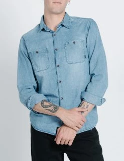 Thrills Co. Shirts Pocket Canyon Long Sleeve Shirt - Trucker Blue